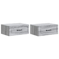 Wandmontierter Nachttisch 2 pcs Graues Sonoma 49 x 34,5 x 20 cm