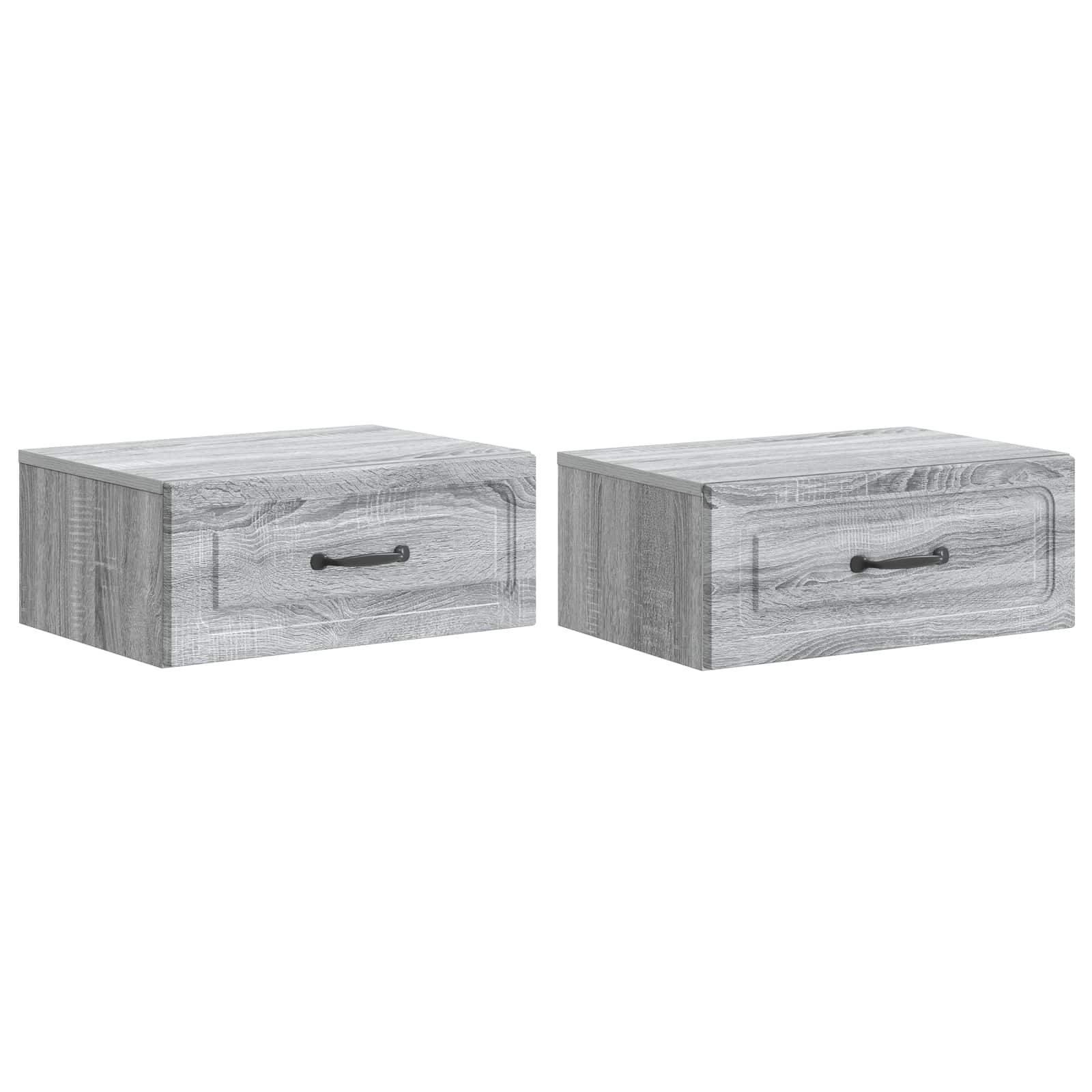 Wandmontierter Nachttisch 2 pcs Graues Sonoma 49 x 34,5 x 20 cm