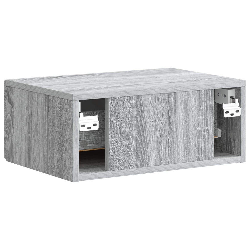 Wandmontierter Nachttisch 2 pcs Graues Sonoma 49 x 34,5 x 20 cm