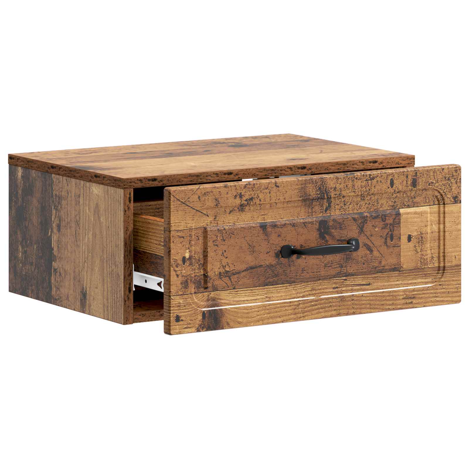 Wandmontierter Nachttisch Altholz 49 x 34,5 x 20 cm