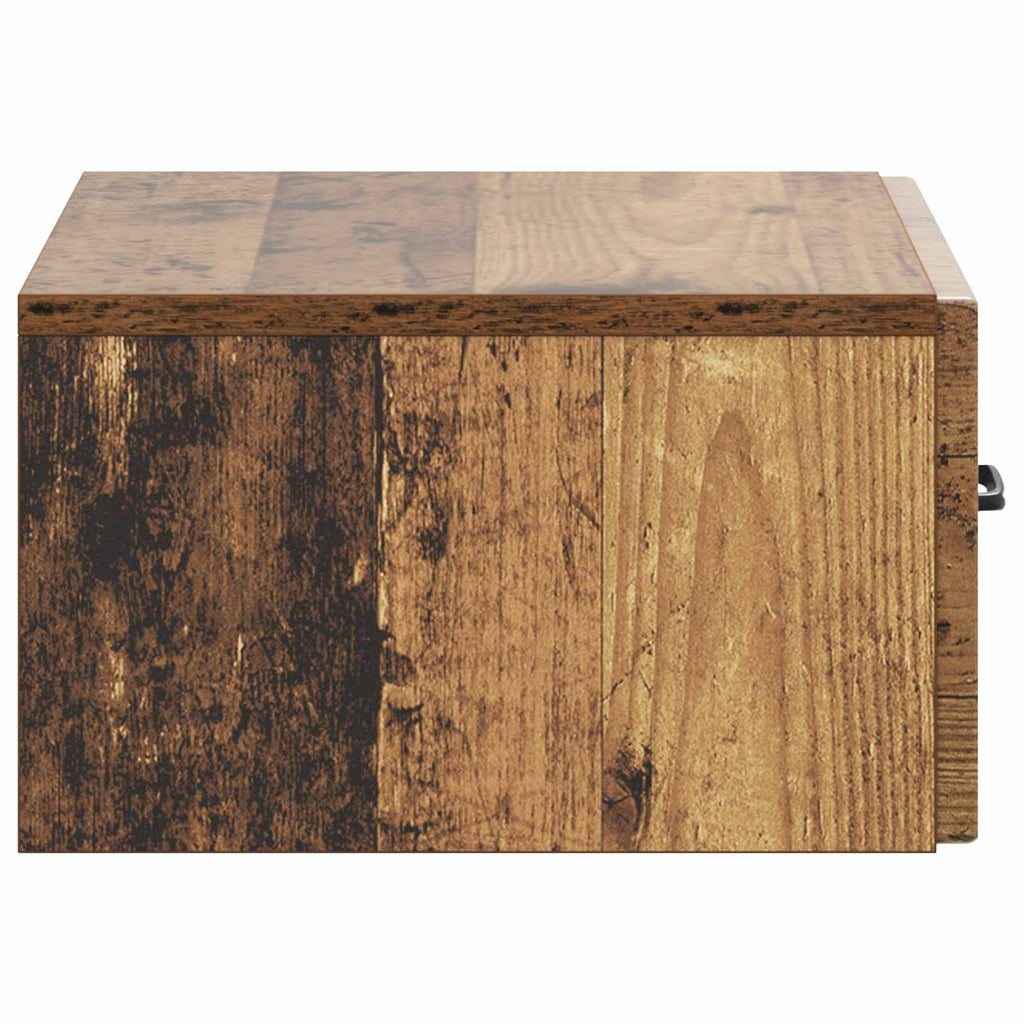 Wandmontierter Nachttisch Altholz 49 x 34,5 x 20 cm