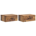 Wandmontierter Nachttisch 2 pcs Altholz 49 x 34,5 x 20 cm