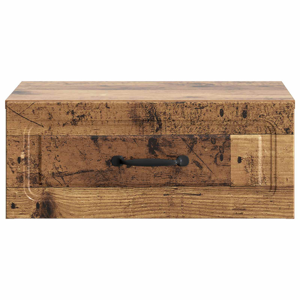 Wandmontierter Nachttisch 2 pcs Altholz 49 x 34,5 x 20 cm