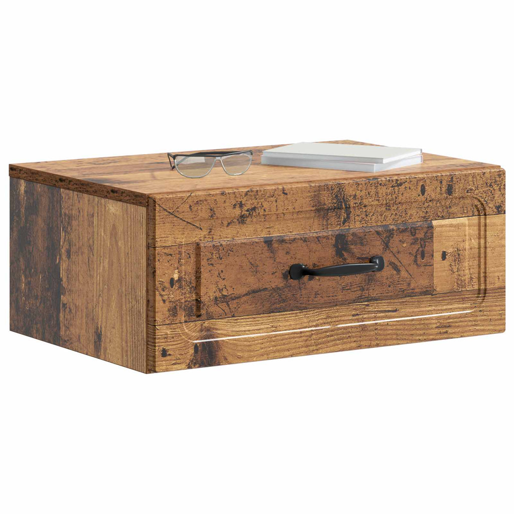 Wandmontierter Nachttisch 2 pcs Altholz 49 x 34,5 x 20 cm