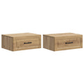 Wandmontierter Nachttisch 2 pcs Artisan-Eiche 49 x 34,5 x 20 cm