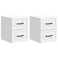 Wandmontierter Nachttisch 2 pcs Weiß 34,5 x 33 x 40 cm