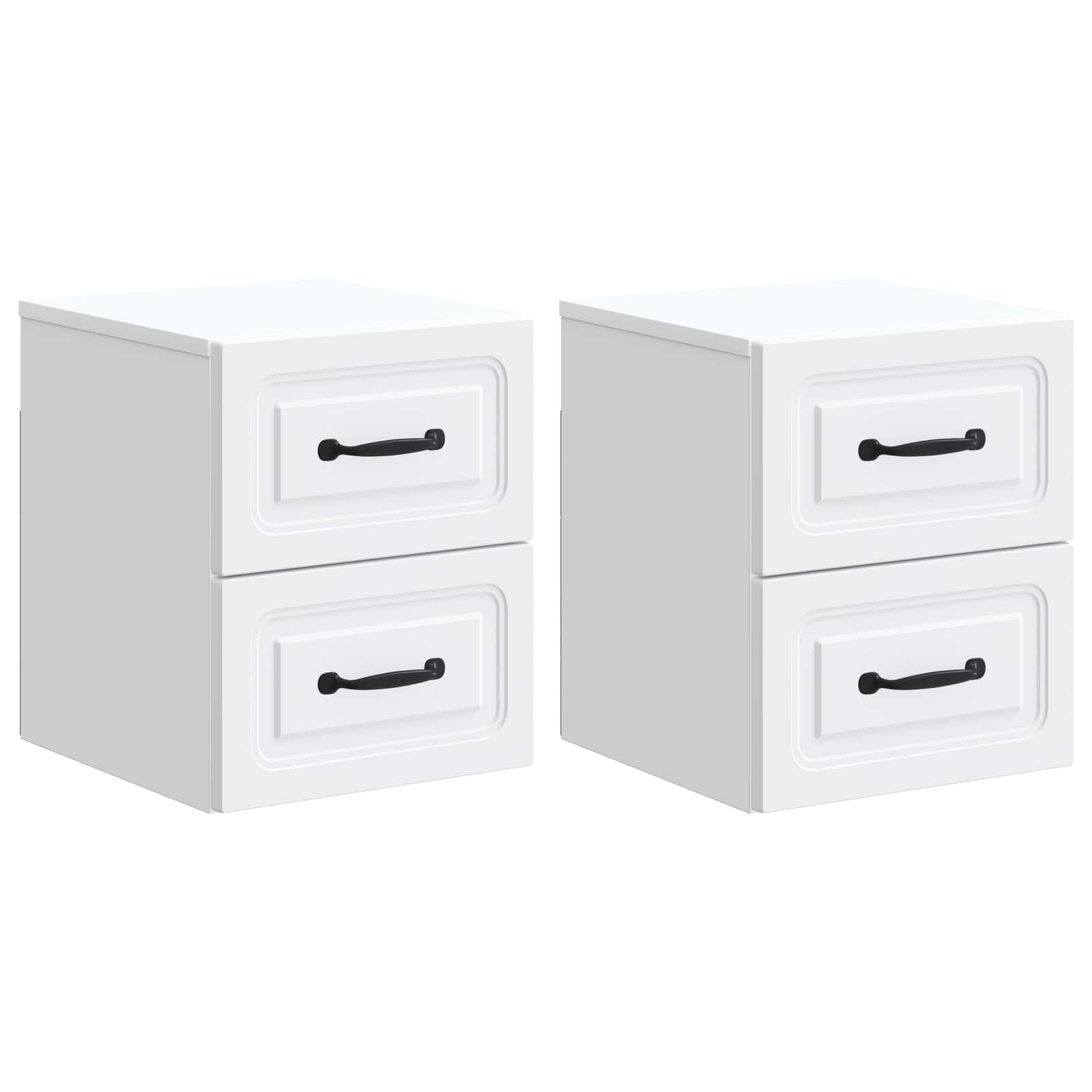 Wandmontierter Nachttisch 2 pcs Weiß 34,5 x 33 x 40 cm