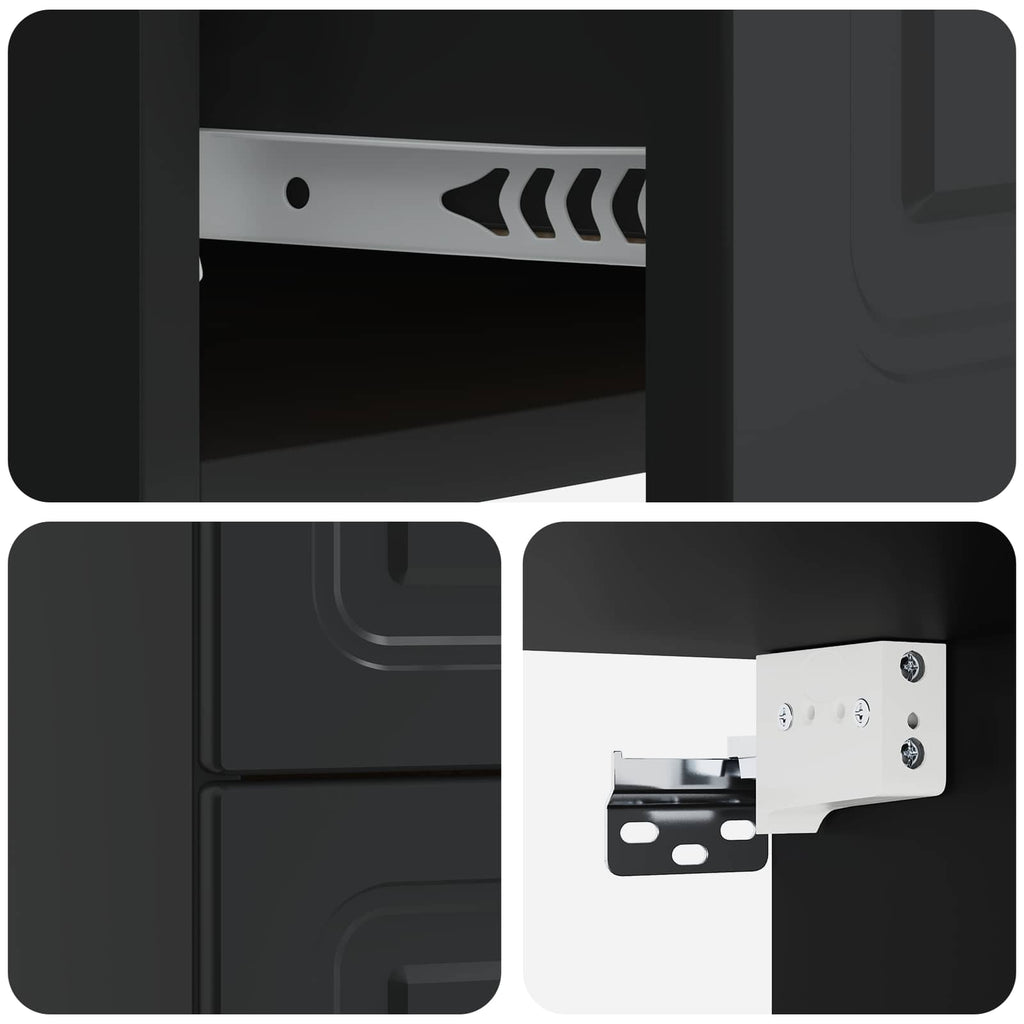 Wandmontierter Nachttisch 2 pcs Schwarz 34,5 x 33 x 40 cm