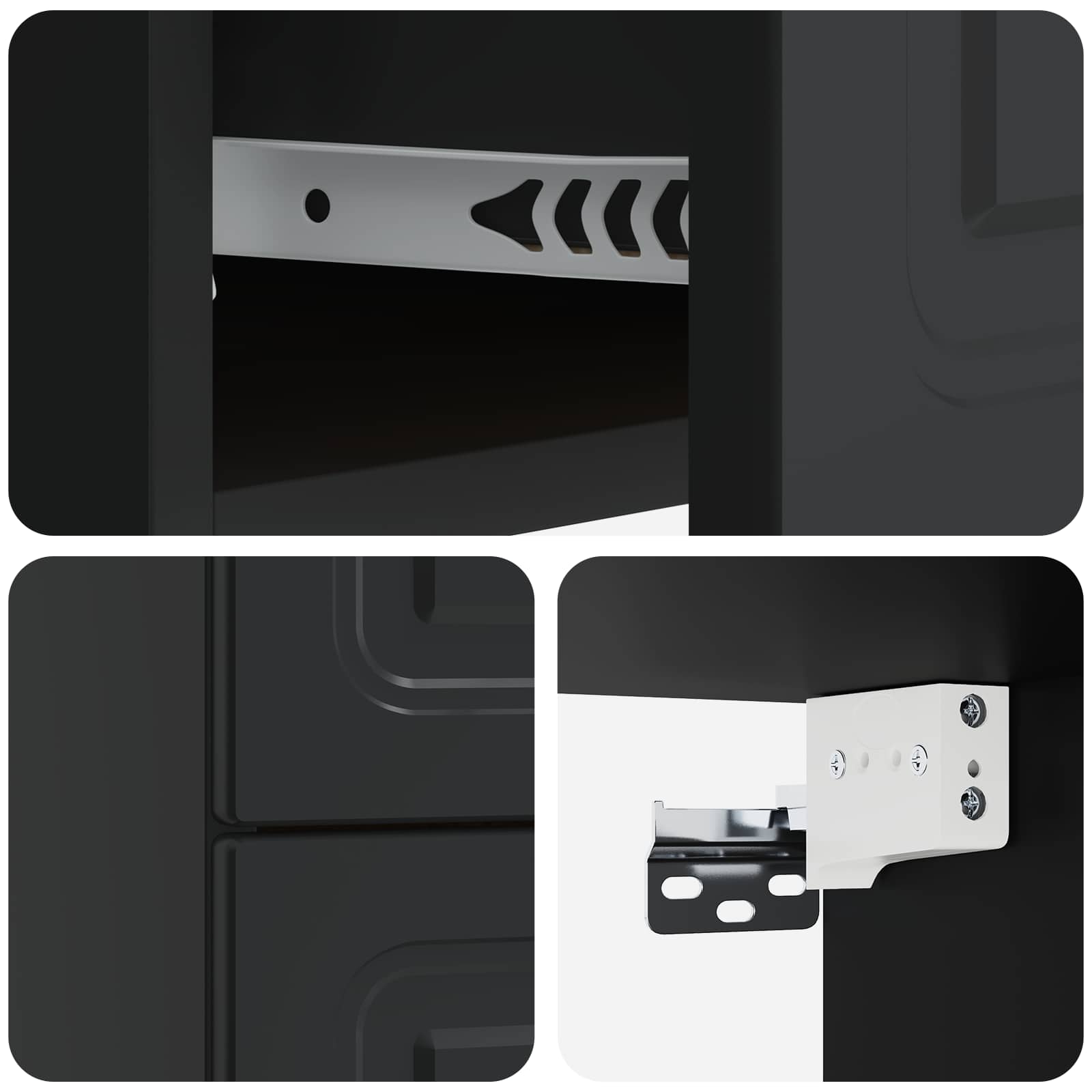 Wandmontierter Nachttisch 2 pcs Schwarz 34,5 x 33 x 40 cm