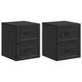Wandmontierter Nachttisch 2 pcs Schwarz 34,5 x 33 x 40 cm