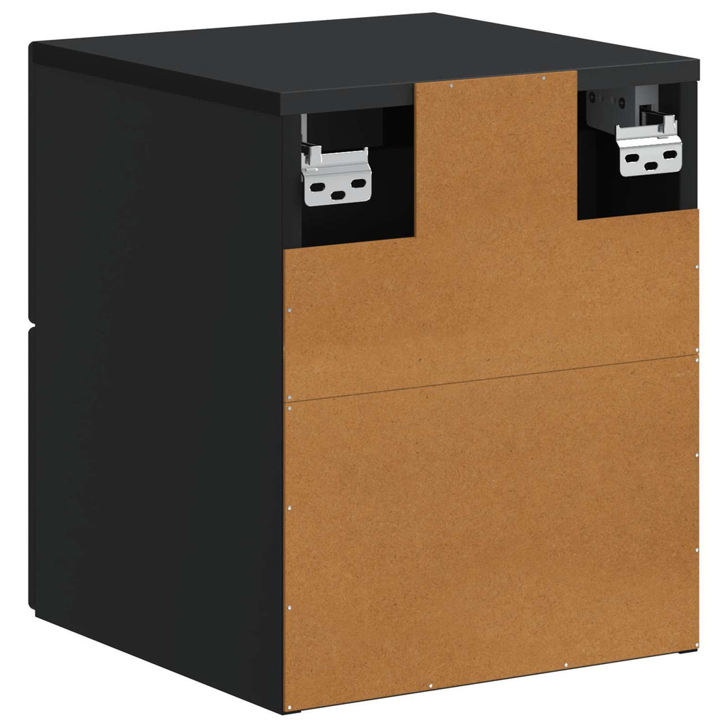 Wandmontierter Nachttisch 2 pcs Schwarz 34,5 x 33 x 40 cm