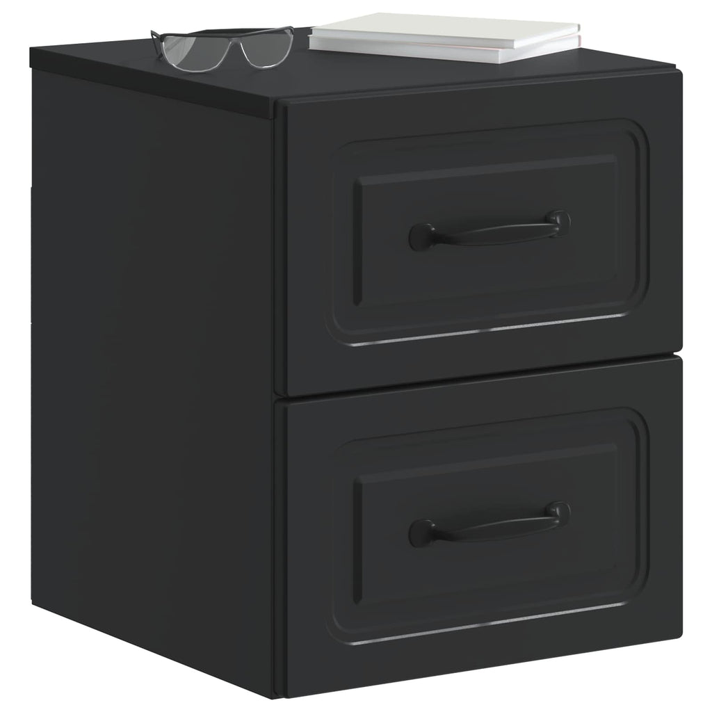 Wandmontierter Nachttisch 2 pcs Schwarz 34,5 x 33 x 40 cm