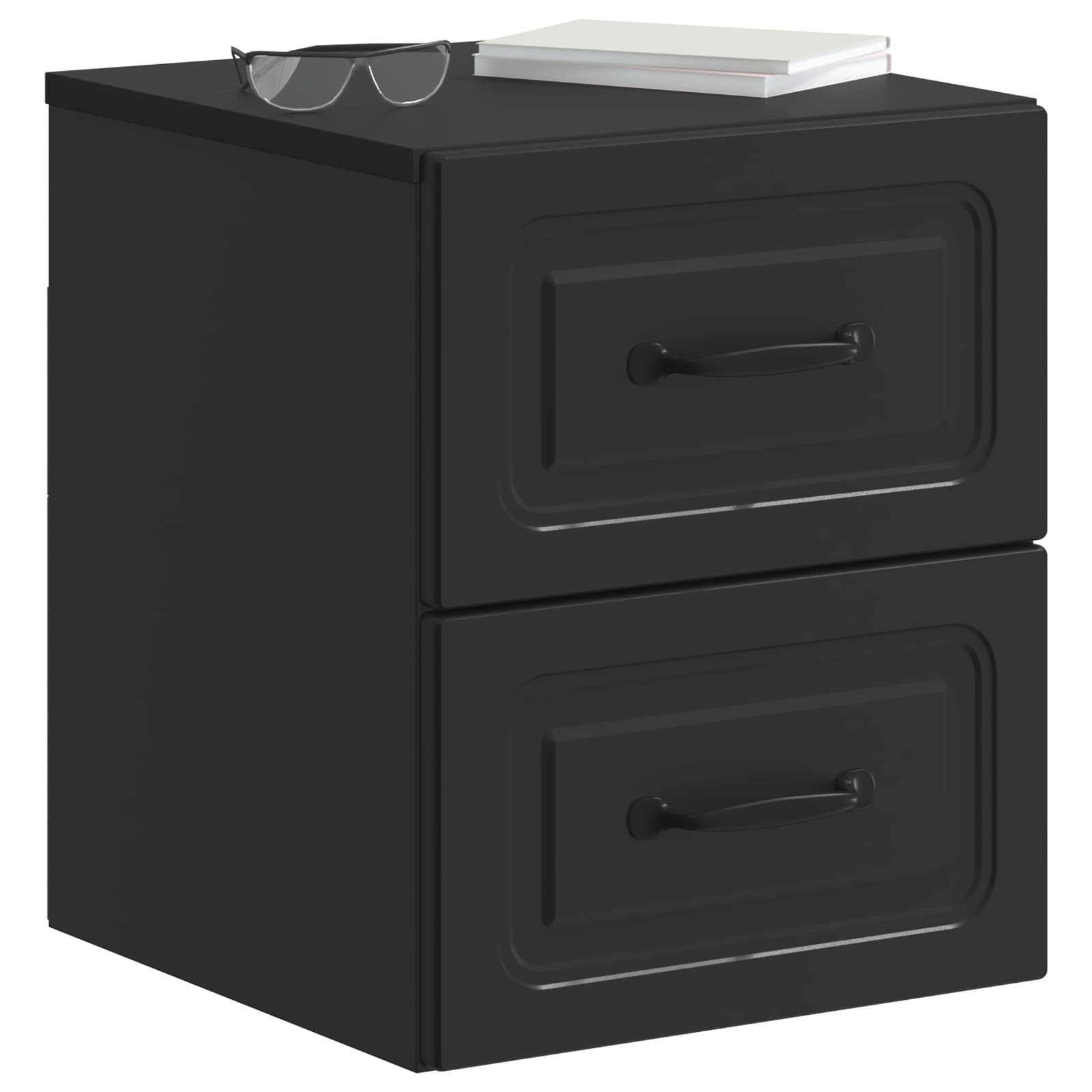 Wandmontierter Nachttisch 2 pcs Schwarz 34,5 x 33 x 40 cm