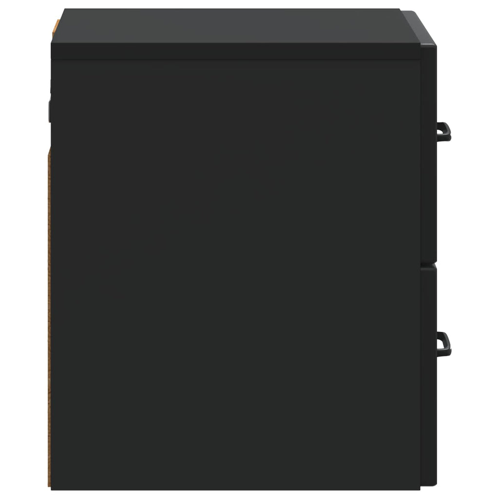 Wandmontierter Nachttisch 2 pcs Schwarz 34,5 x 33 x 40 cm