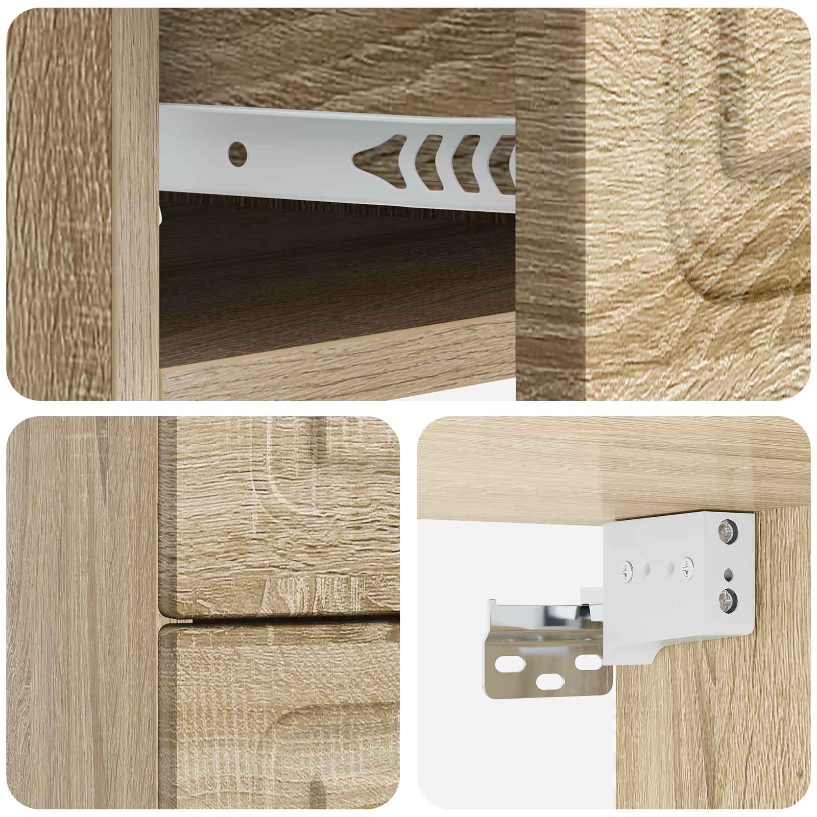 Wandmontierter Nachttisch 2 pcs Sonoma-Eiche 34,5 x 33 x 40 cm