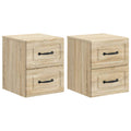 Wandmontierter Nachttisch 2 pcs Sonoma-Eiche 34,5 x 33 x 40 cm