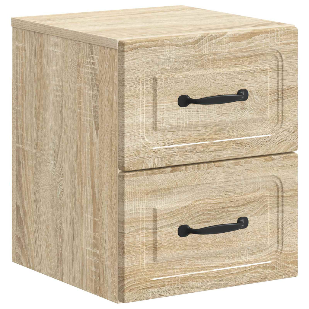 Wandmontierter Nachttisch 2 pcs Sonoma-Eiche 34,5 x 33 x 40 cm