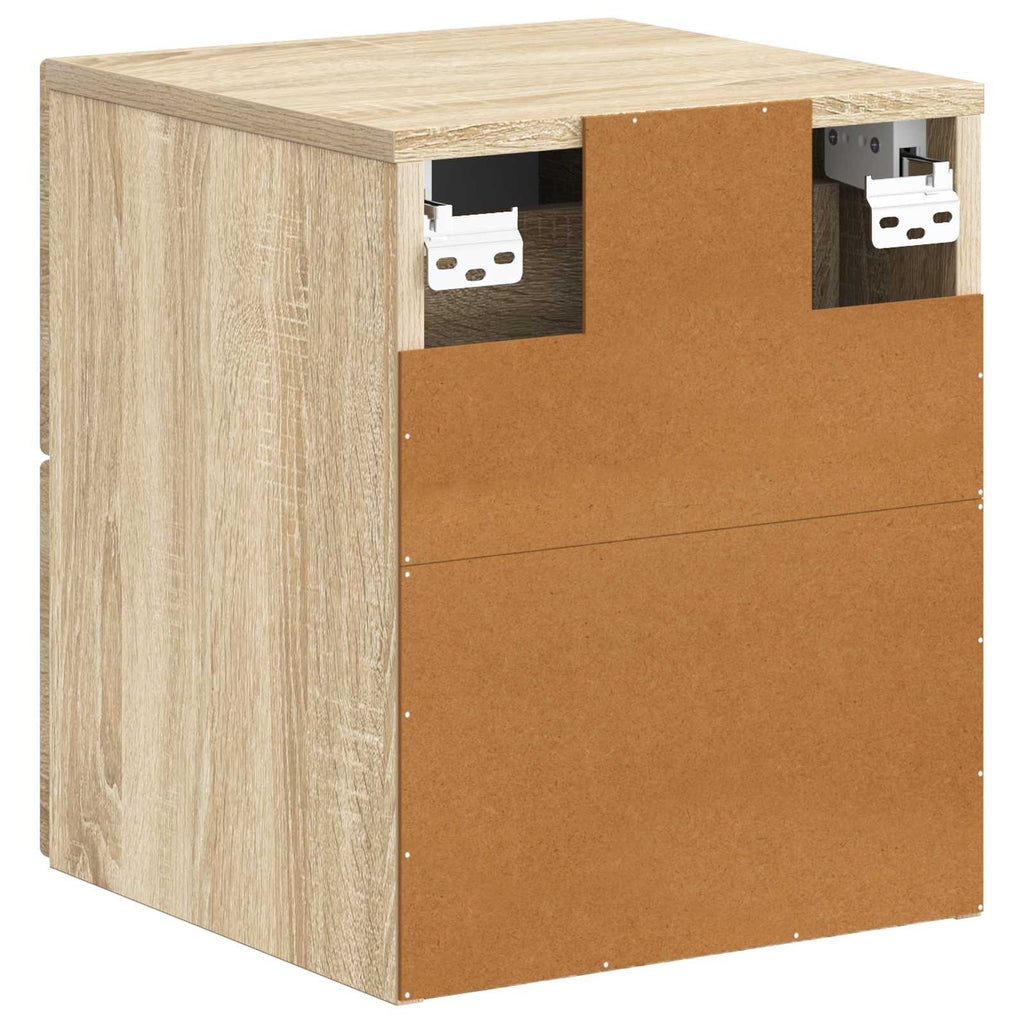 Wandmontierter Nachttisch 2 pcs Sonoma-Eiche 34,5 x 33 x 40 cm
