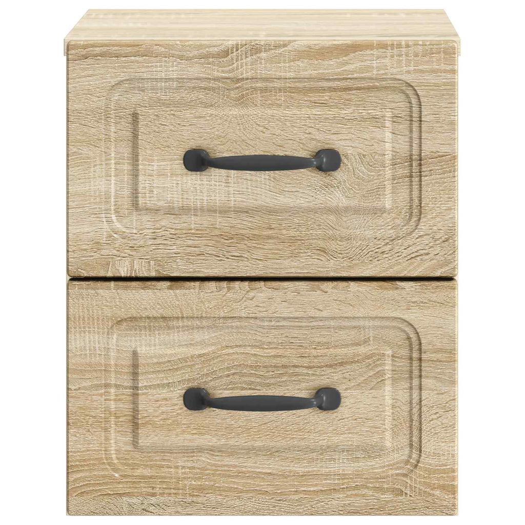 Wandmontierter Nachttisch 2 pcs Sonoma-Eiche 34,5 x 33 x 40 cm