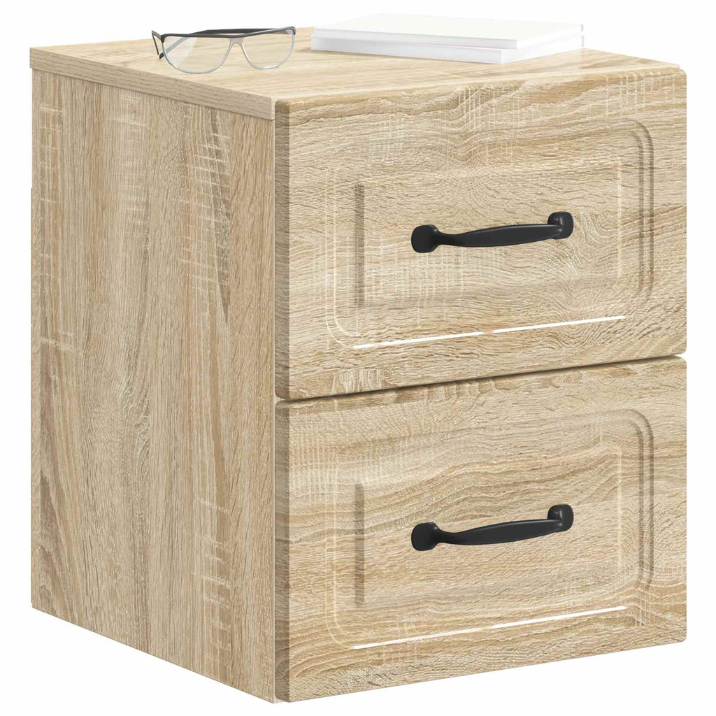 Wandmontierter Nachttisch 2 pcs Sonoma-Eiche 34,5 x 33 x 40 cm