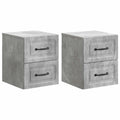 Wandmontierter Nachttisch 2 pcs Betongrau 34,5 x 33 x 40 cm