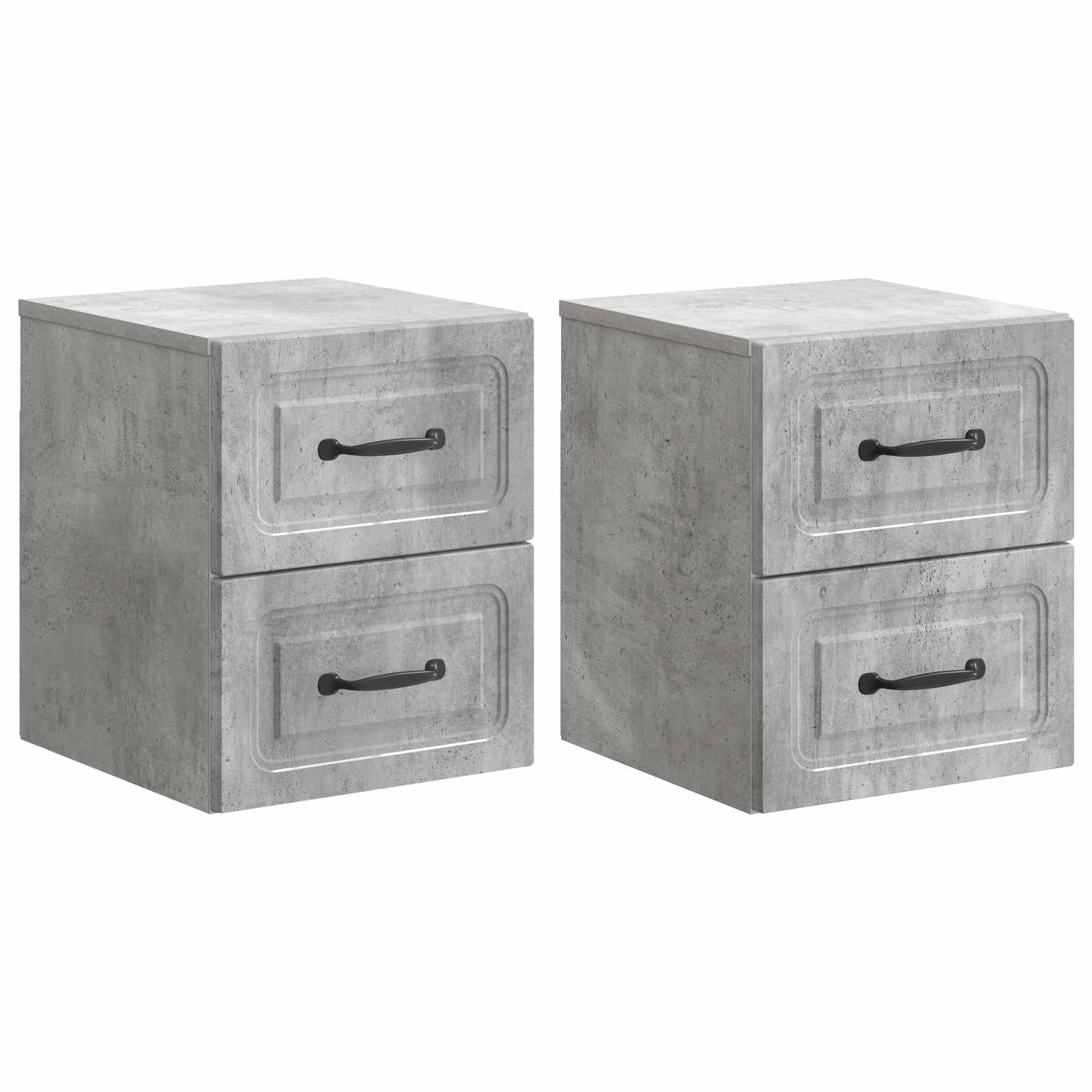 Wandmontierter Nachttisch 2 pcs Betongrau 34,5 x 33 x 40 cm