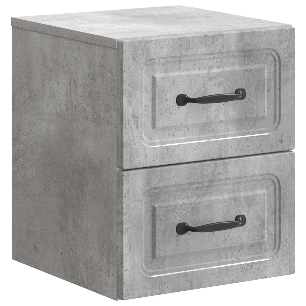Wandmontierter Nachttisch 2 pcs Betongrau 34,5 x 33 x 40 cm