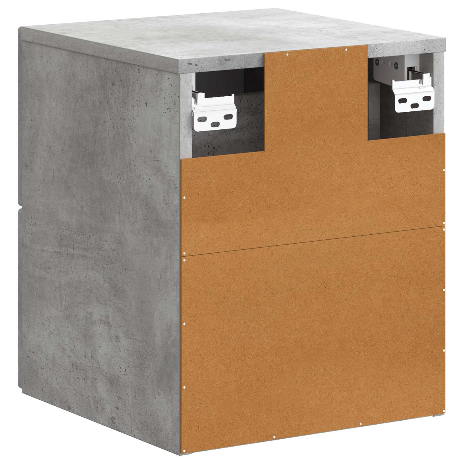 Wandmontierter Nachttisch 2 pcs Betongrau 34,5 x 33 x 40 cm