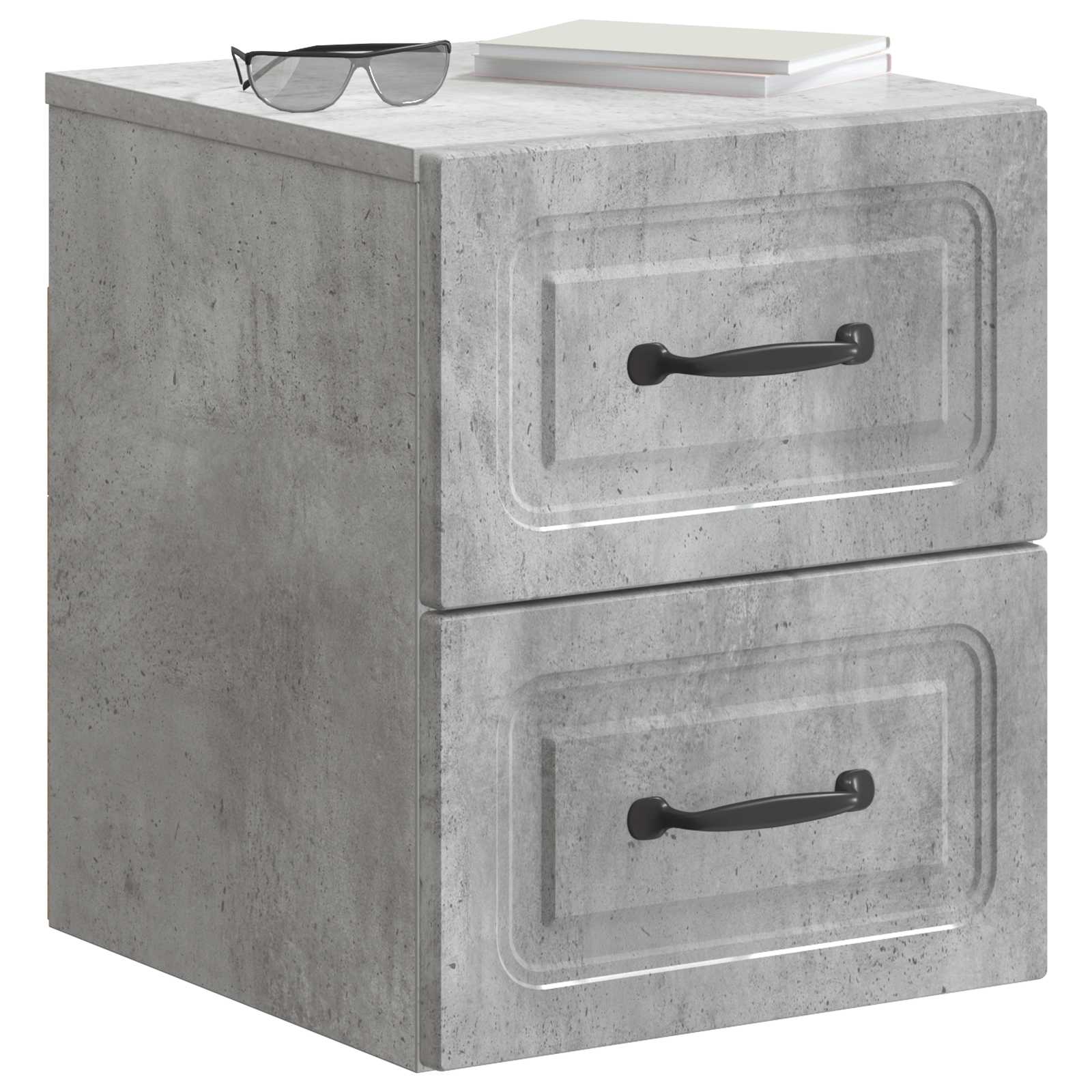 Wandmontierter Nachttisch 2 pcs Betongrau 34,5 x 33 x 40 cm
