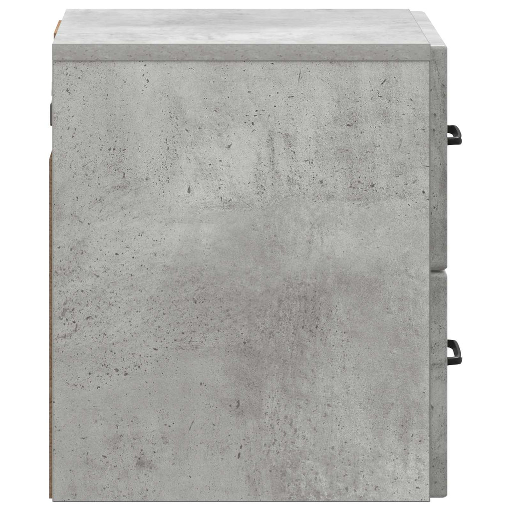Wandmontierter Nachttisch 2 pcs Betongrau 34,5 x 33 x 40 cm