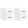 Wandmontierter Nachttisch 2 pcs Hochglanz Weiß Holzwerkstoff