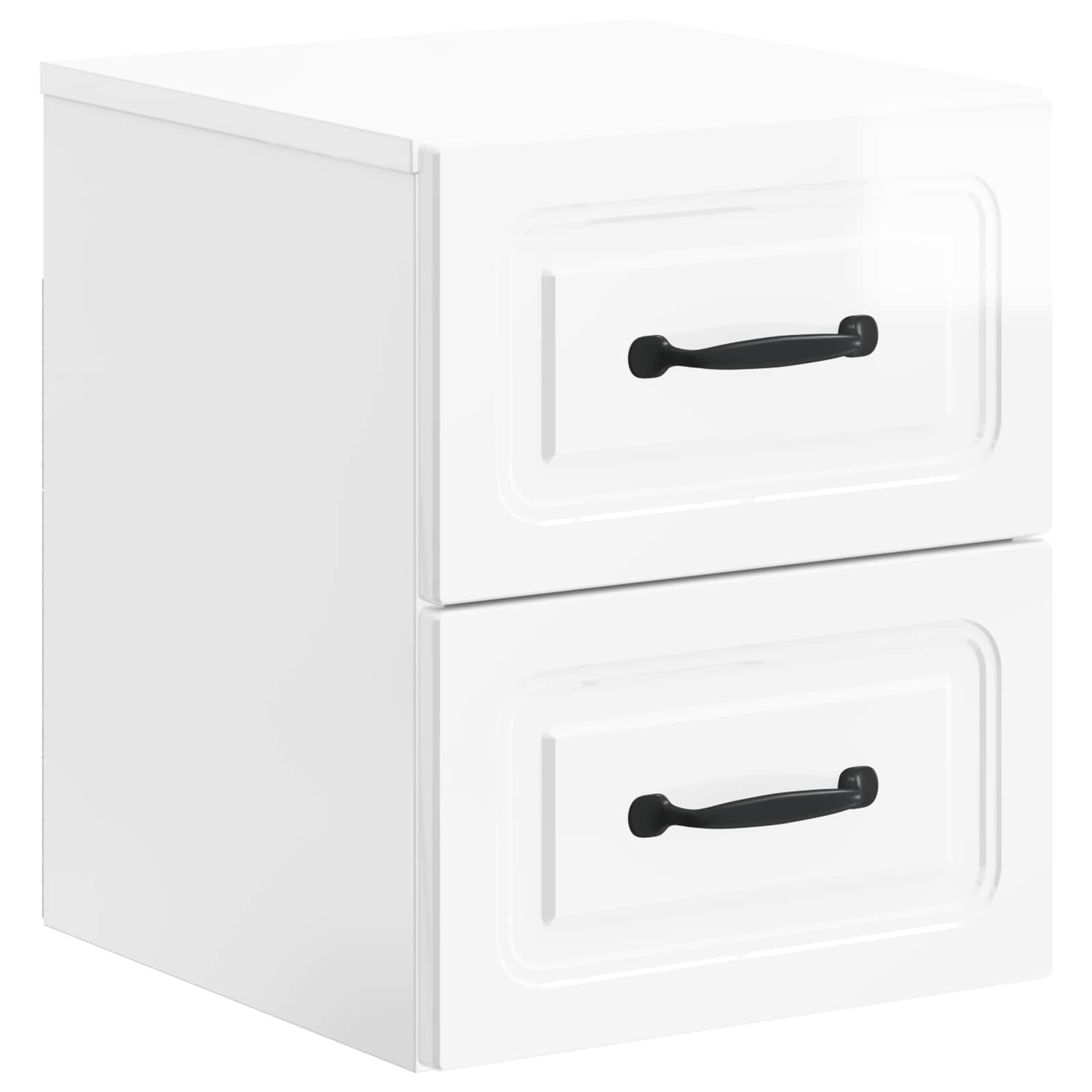 Wandmontierter Nachttisch 2 pcs Hochglanz Weiß Holzwerkstoff