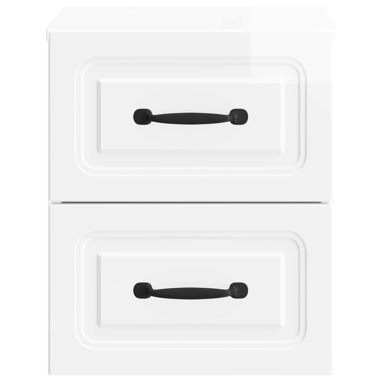Wandmontierter Nachttisch 2 pcs Hochglanz Weiß Holzwerkstoff