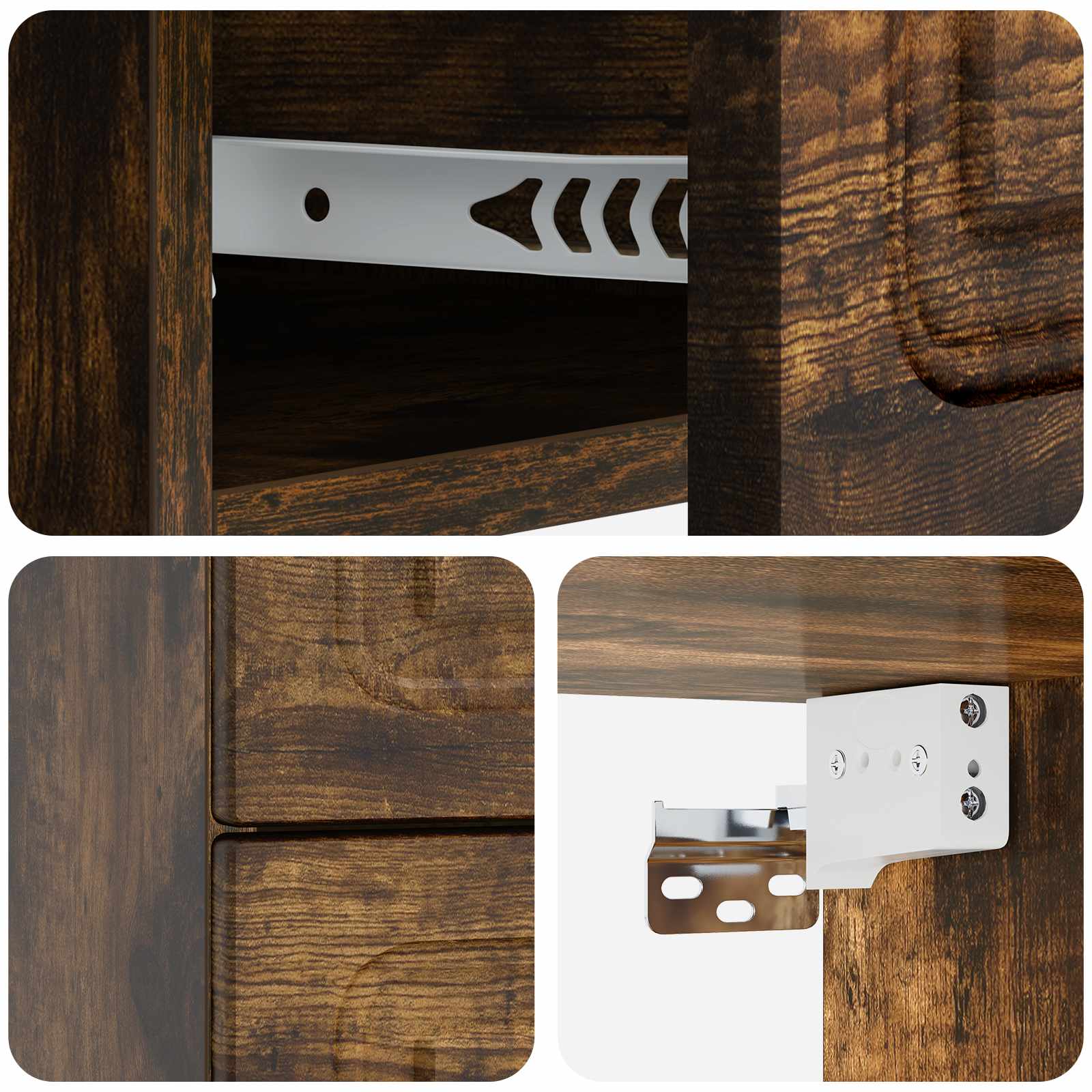 Wandmontierter Nachttisch 2 pcs Geräucherte Eiche Holzwerkstoff