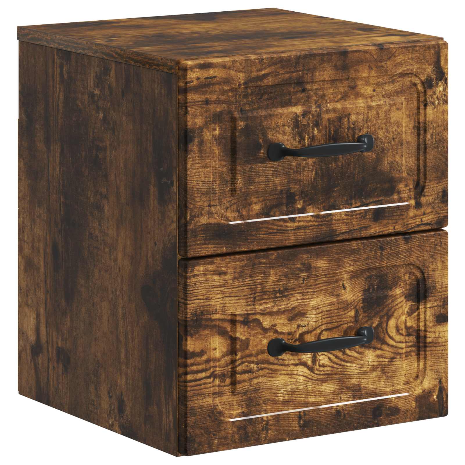 Wandmontierter Nachttisch 2 pcs Geräucherte Eiche Holzwerkstoff