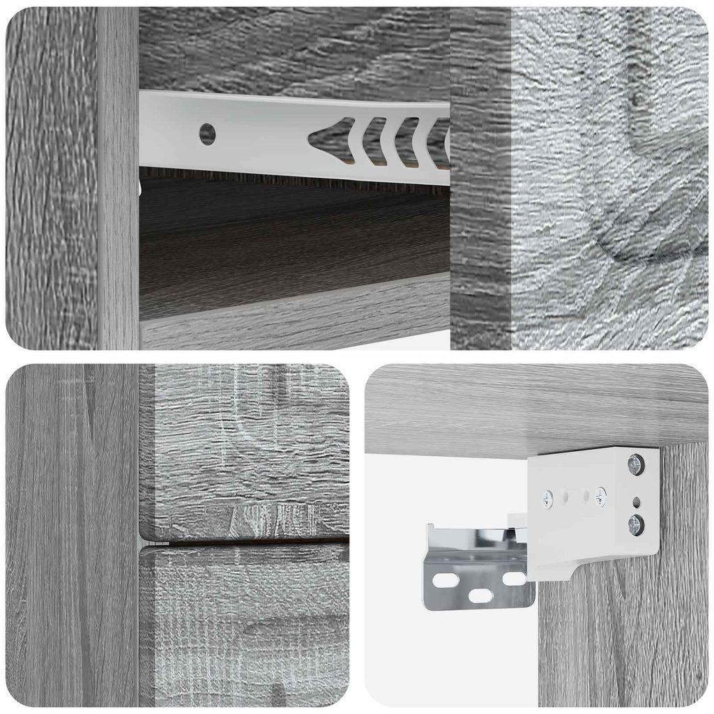 Wandmontierter Nachttisch Graues Sonoma 34,5 x 33 x 40 cm