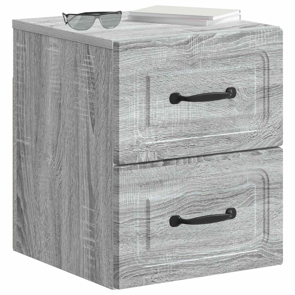 Wandmontierter Nachttisch Graues Sonoma 34,5 x 33 x 40 cm