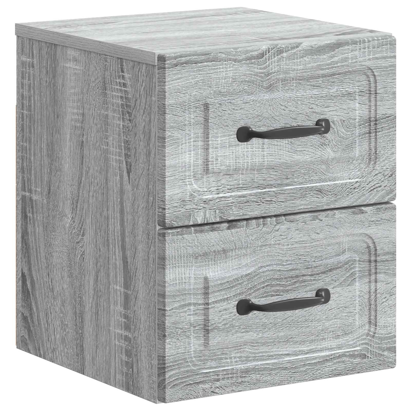 Wandmontierter Nachttisch 2 pcs Graues Sonoma 34,5 x 33 x 40 cm