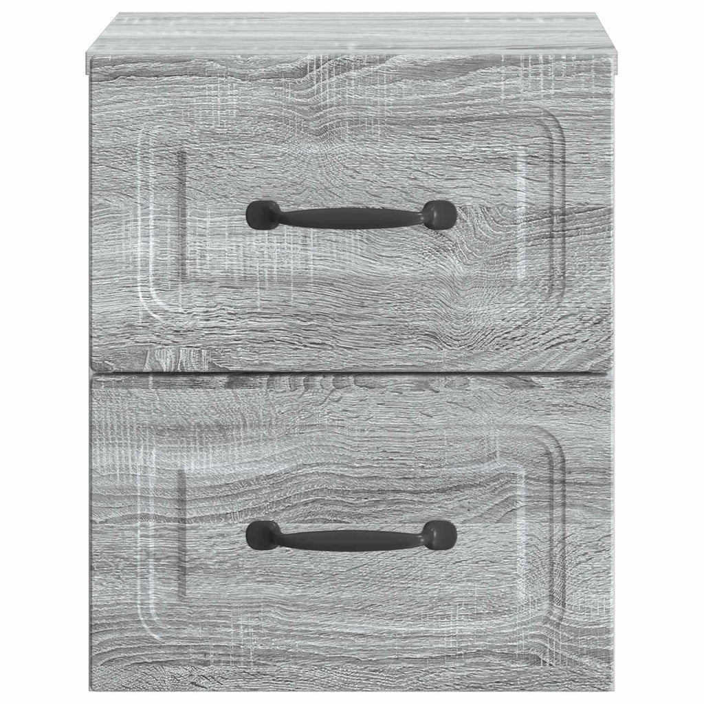 Wandmontierter Nachttisch 2 pcs Graues Sonoma 34,5 x 33 x 40 cm