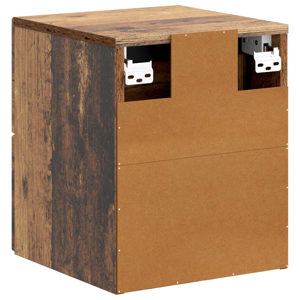 Wandmontierter Nachttisch Altholz 34,5 x 33 x 40 cm