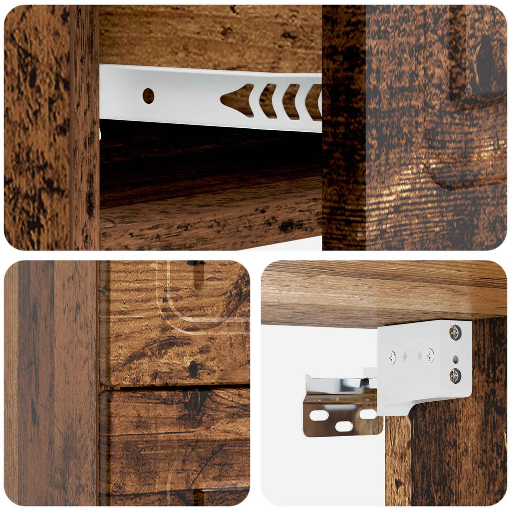 Wandmontierter Nachttisch 2 pcs Altholz 34,5 x 33 x 40 cm