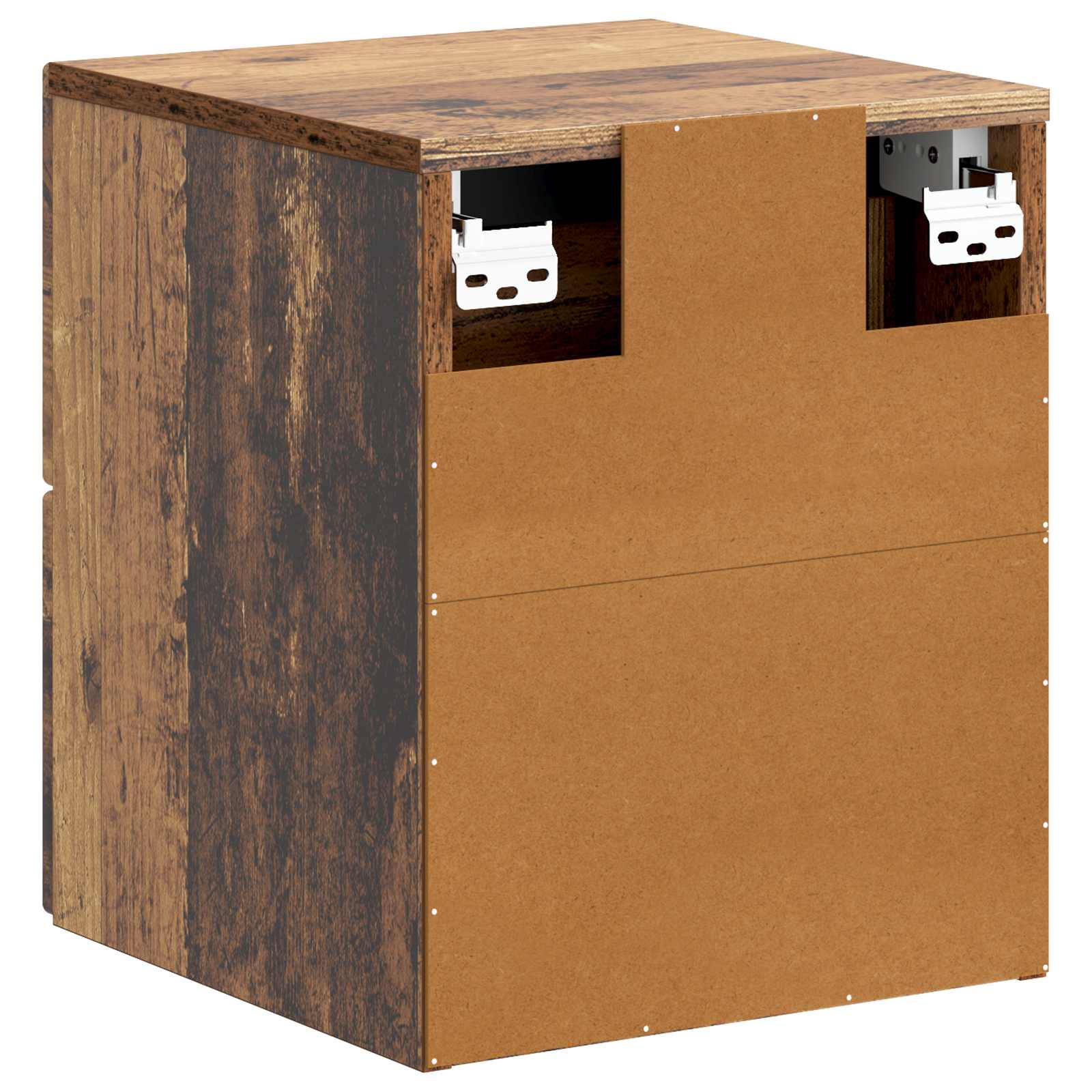 Wandmontierter Nachttisch 2 pcs Altholz 34,5 x 33 x 40 cm