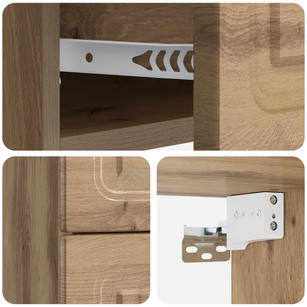 Wandmontierter Nachttisch 2 pcs Artisan-Eiche 34,5 x 33 x 40 cm