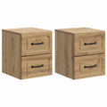 Wandmontierter Nachttisch 2 pcs Artisan-Eiche 34,5 x 33 x 40 cm