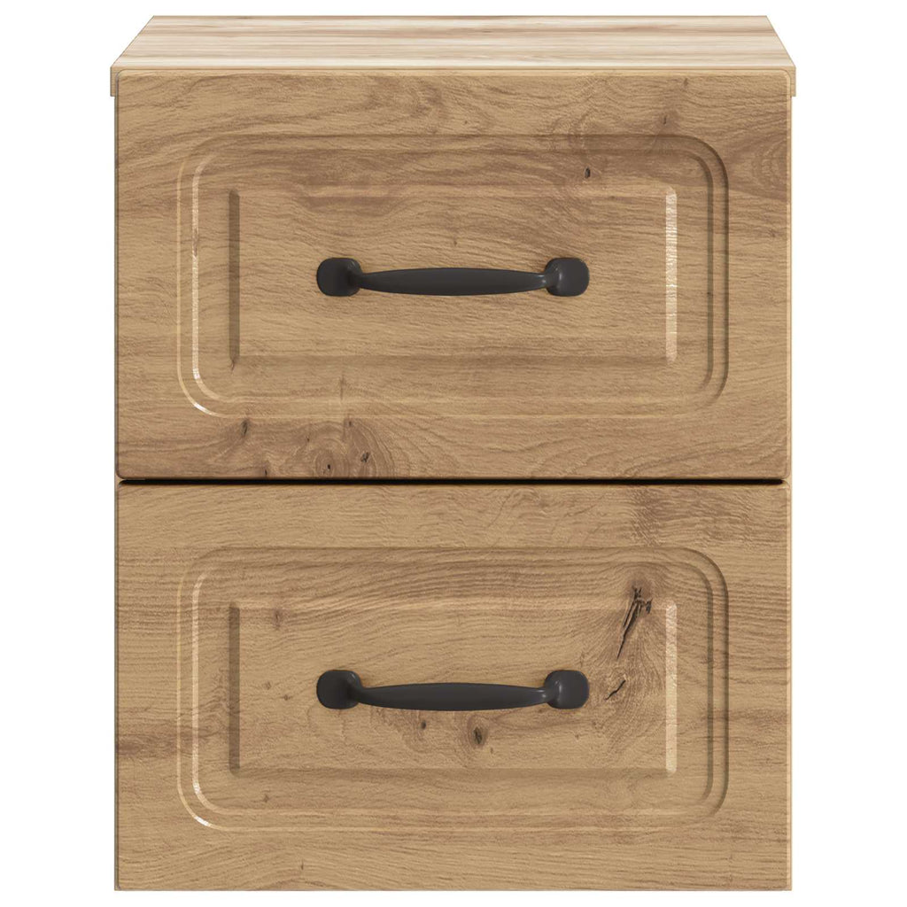 Wandmontierter Nachttisch 2 pcs Artisan-Eiche 34,5 x 33 x 40 cm