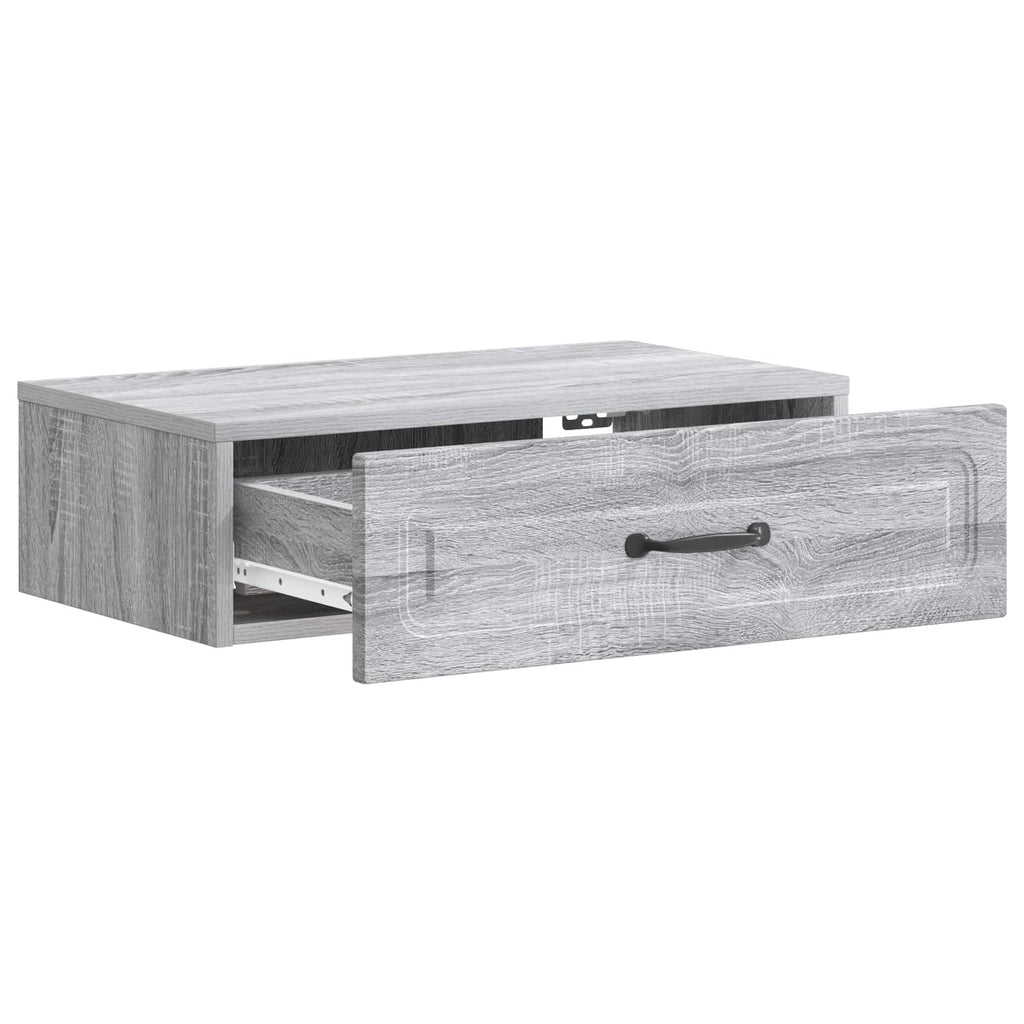 Wandmontierter Beistelltisch Graues Sonoma 59 x 34,5 x 17 cm