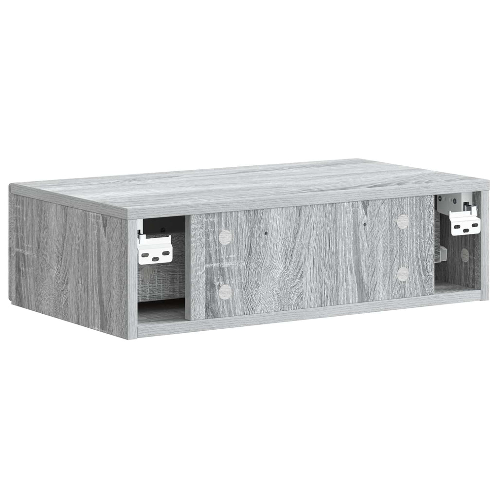Wandmontierter Beistelltisch Graues Sonoma 59 x 34,5 x 17 cm