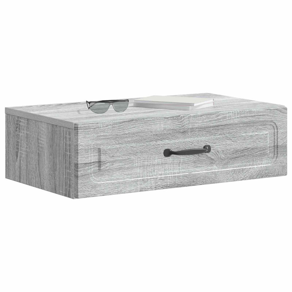 Wandmontierter Beistelltisch Graues Sonoma 59 x 34,5 x 17 cm