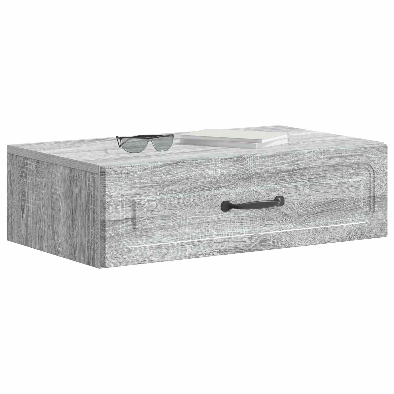 Wandmontierter Beistelltisch Graues Sonoma 59 x 34,5 x 17 cm