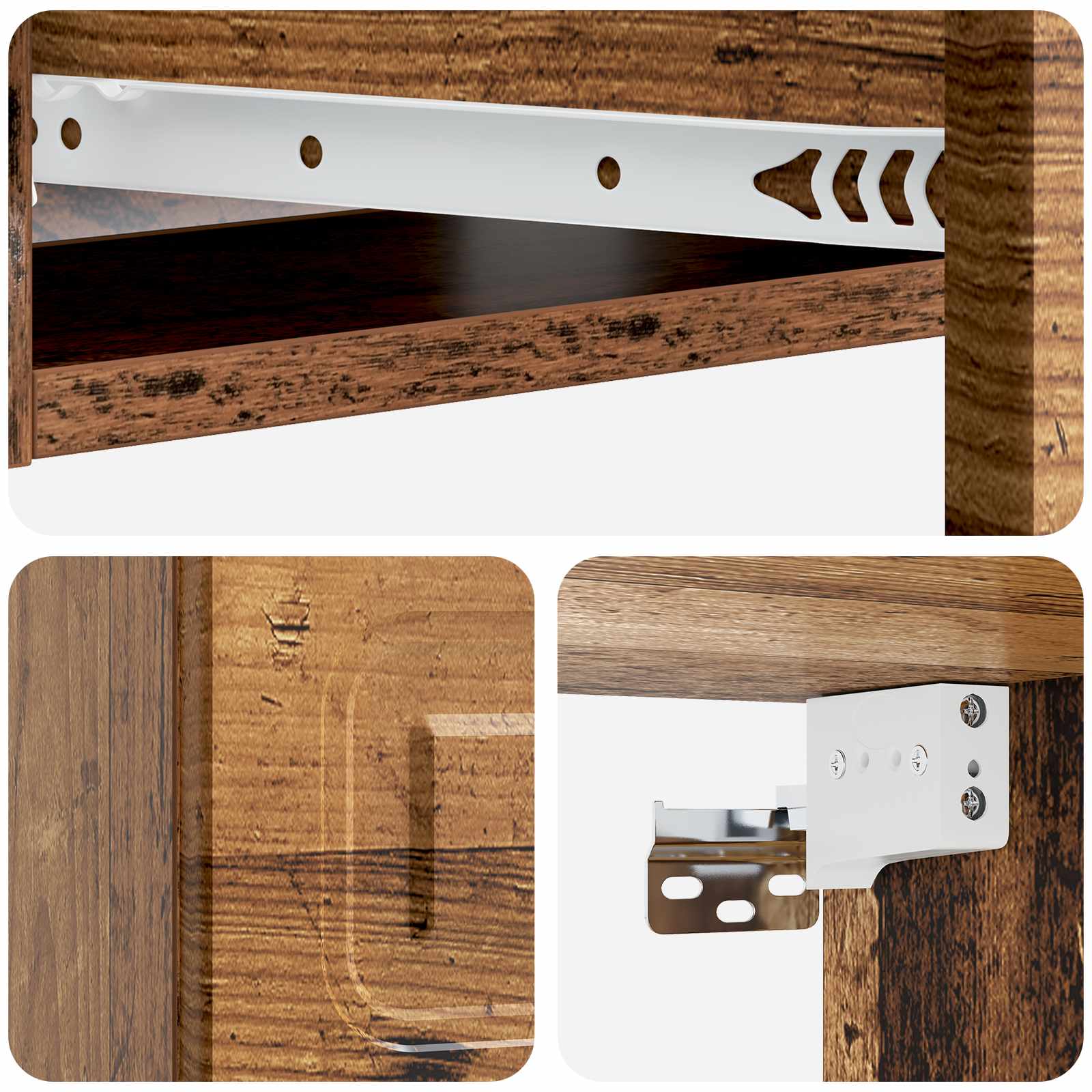 Wandmontierter Beistelltisch Altholz 59 x 34,5 x 17 cm